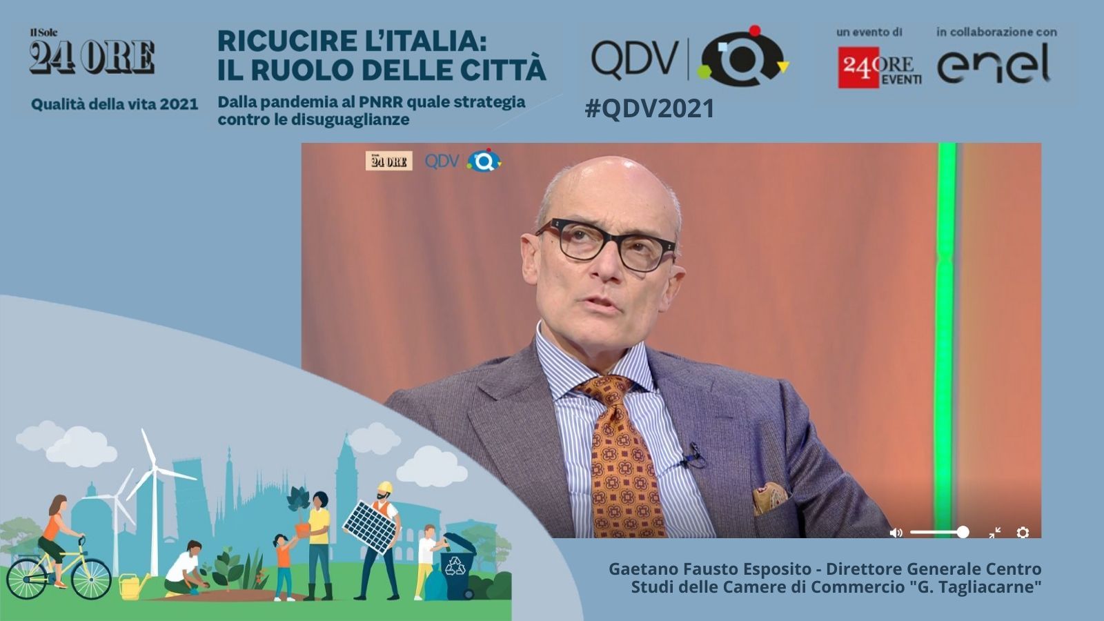 G. F. Esposito, dg del Centro Studi Tagliacarne, interviene nell’evento de Il Sole 24 Ore 'Ricucire l’Italia. Il ruolo delle città' 