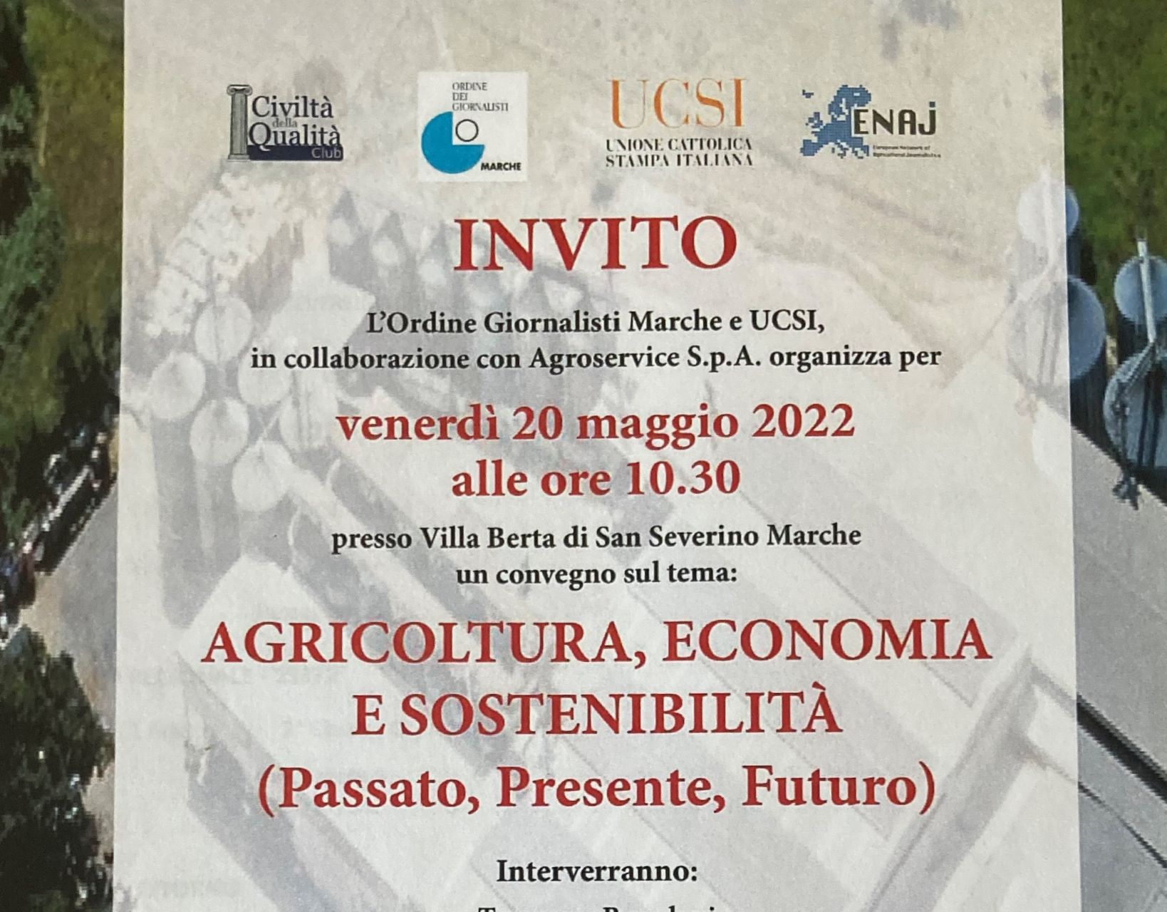 invito Convegno Agricoltura, economia e sostenibilità (Passato, presente e futuro) Tagliacarne