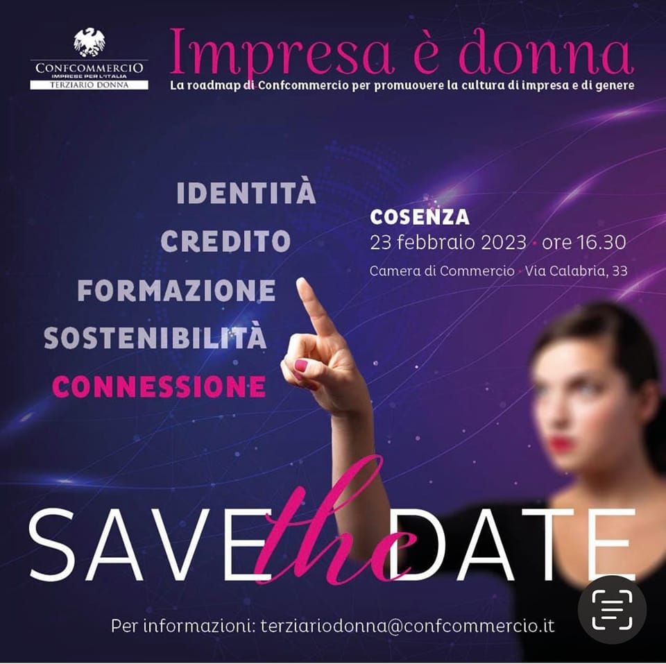 L'impresa è donna roadmap terziario donna Confcommercio tappa Cosenza digitale Centro Studi Tagliacarne