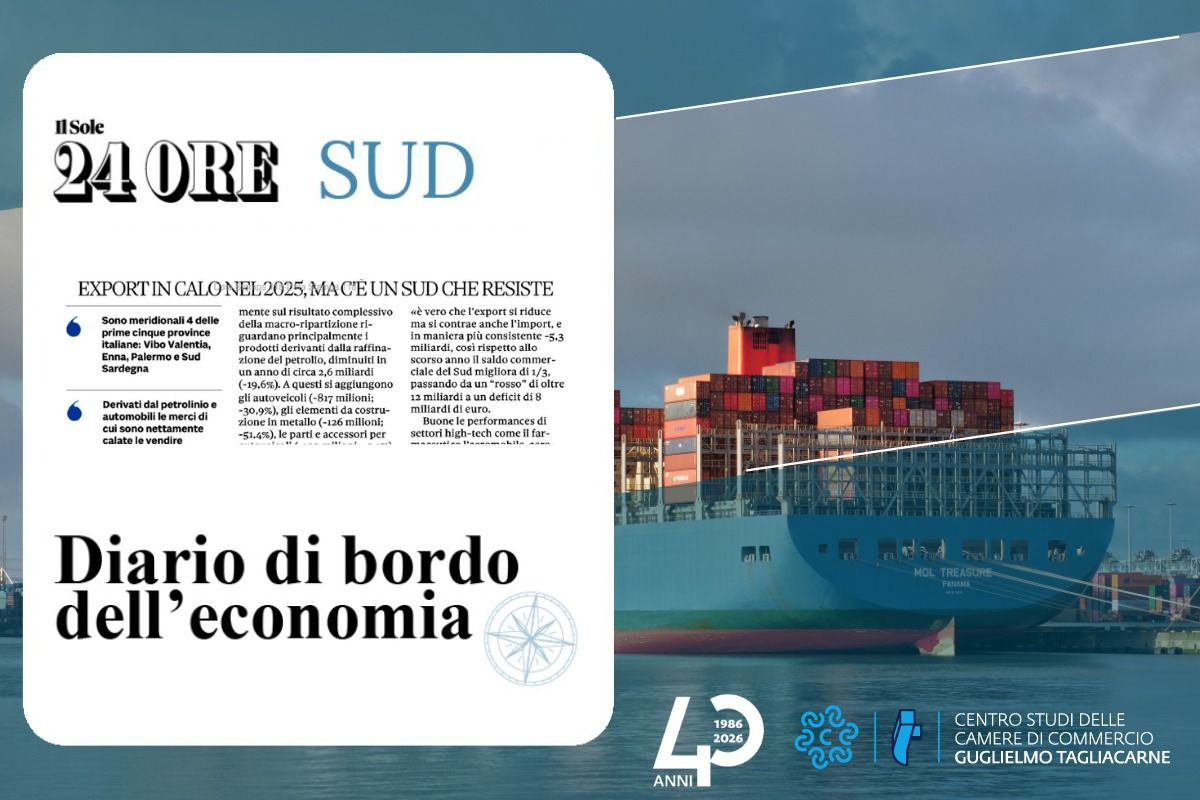 Screenshot del titolo dell'articolo con foto a tema export sullo sfondo