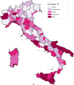 Mappa copertura per Provincia